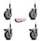 Service Caster 5'' Thermoplastic Rubber Wheel Swivel 3/4'' Expanding Stem Caster Set 2 Brakes, 4PK SCC-EX20S514-TPRB-2-PLB-2-34 - alternate 4
